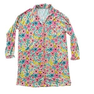 Little Sleepies Floral Pajama Dress - Pink and Yellow